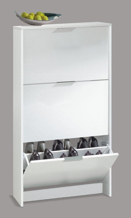 Matt White 3-Drawer Shoe Cabinet