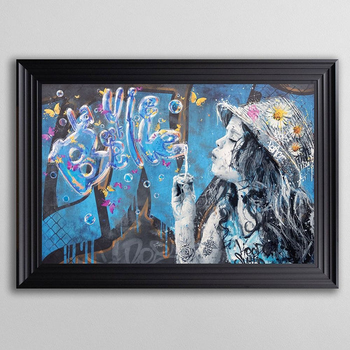 Bubbles Graffiti Framed Art - In Stock