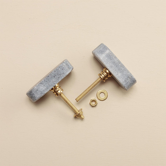 Veena Grey Stone Drawer Knobs