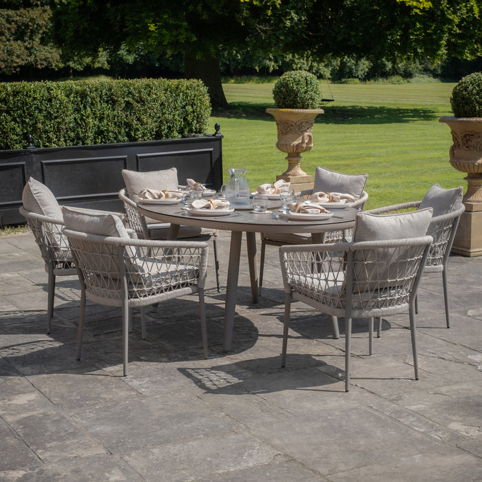 Monaco Rope Weave 6 Seat Oval Dining Set