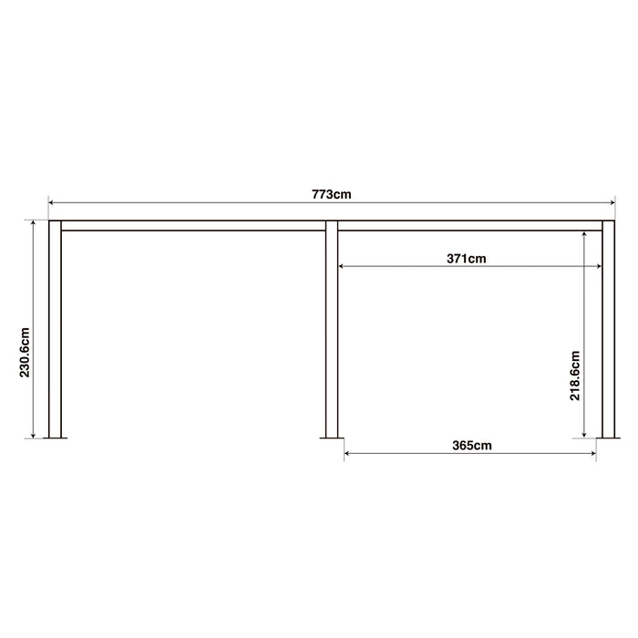 Como 78mx4m Aluminium Metal Outdoor Garden Pergola - Grey