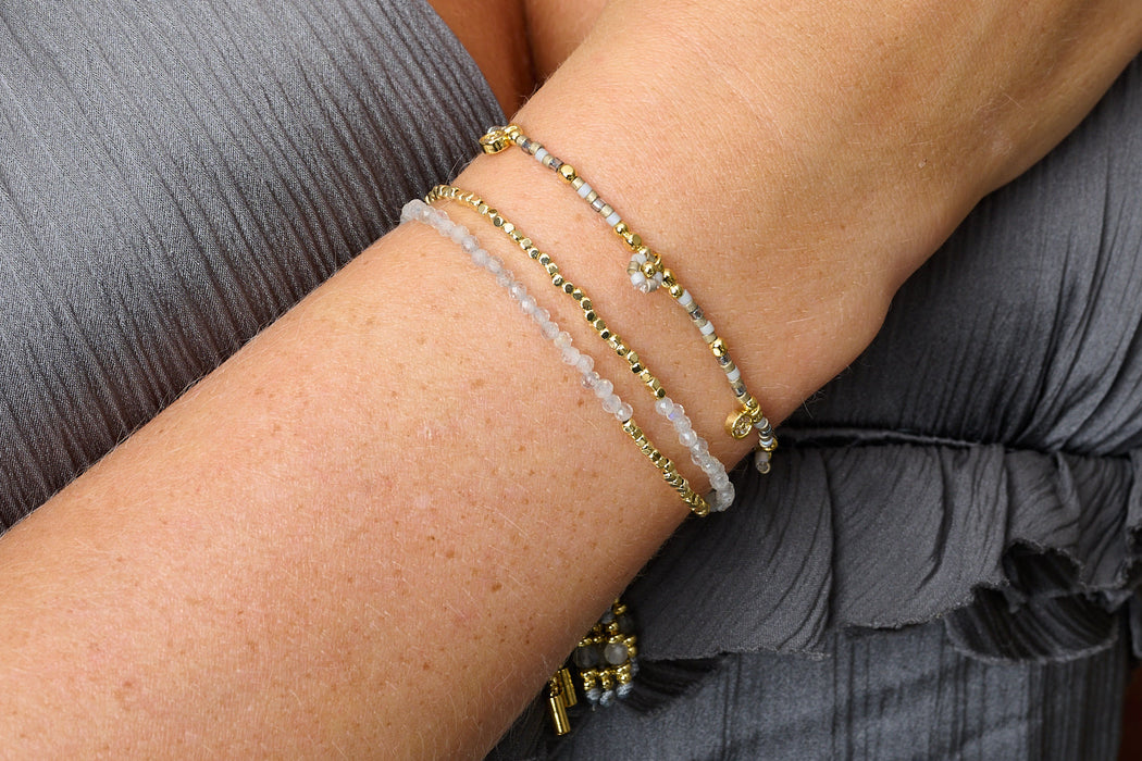 Cabras Gold & Labradorite Bracelet Stack