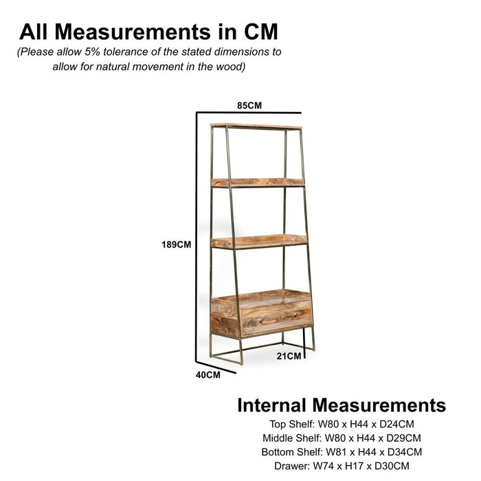 Industrial Gold Ladder 85cm Shelves - In Stock