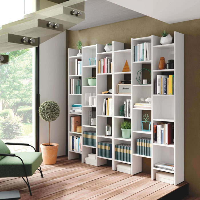 White Gloss Triple Bookcase