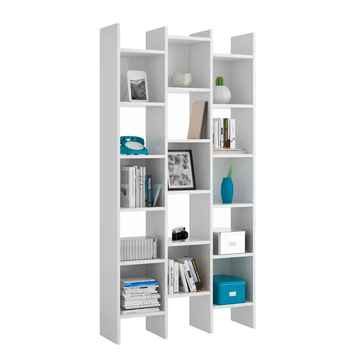 White Gloss Triple Bookcase