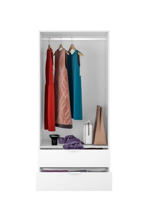Cairo Artic White Compact 2 Door 2 Drawer Space Saving Wardrobe LCX222O