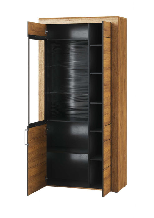 Camar Large Oak Effect 2 Door Display Cabinet K12