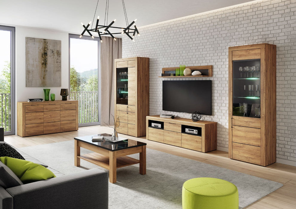 Camar Large Oak Effect 2 Door Display Cabinet K12