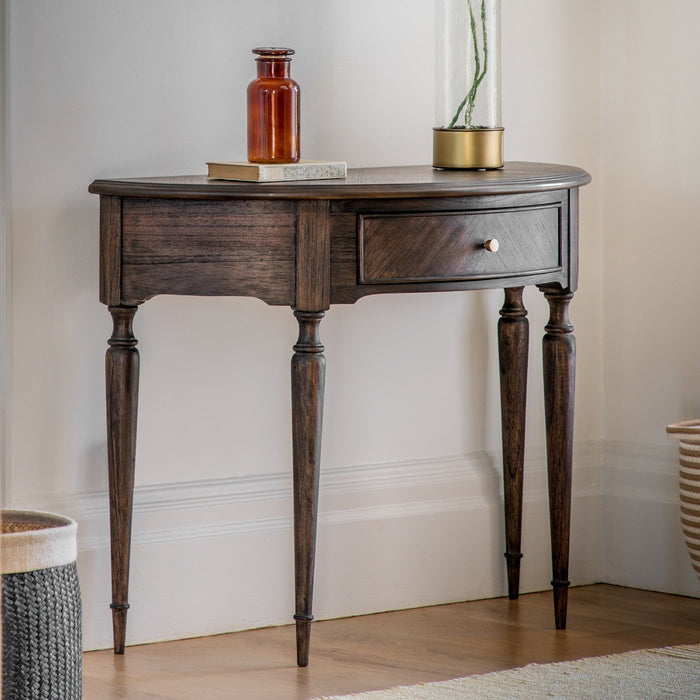 Camford Contemporary Demi Lune Console Table