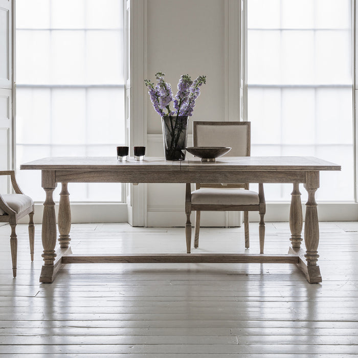 Camille French Weathered Extending Dining Table
