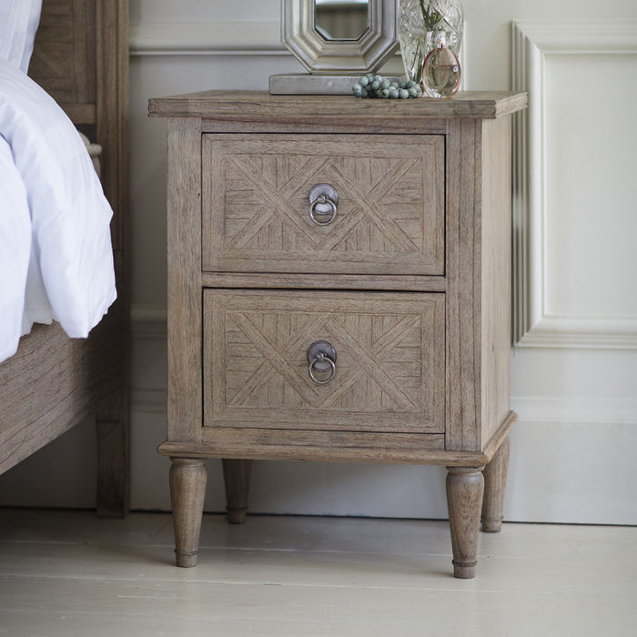 Camille French Style Weathered Bedside Table