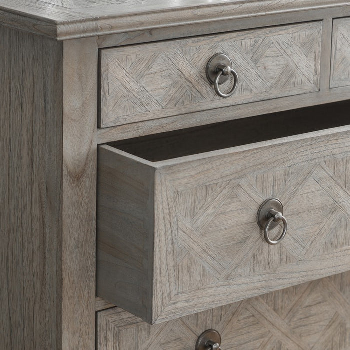 Camille French Style Weathered 5 Drawer Chest