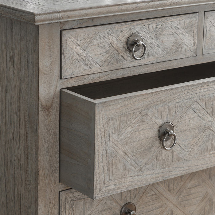 Camille French Style Weathered 5 Drawer Chest