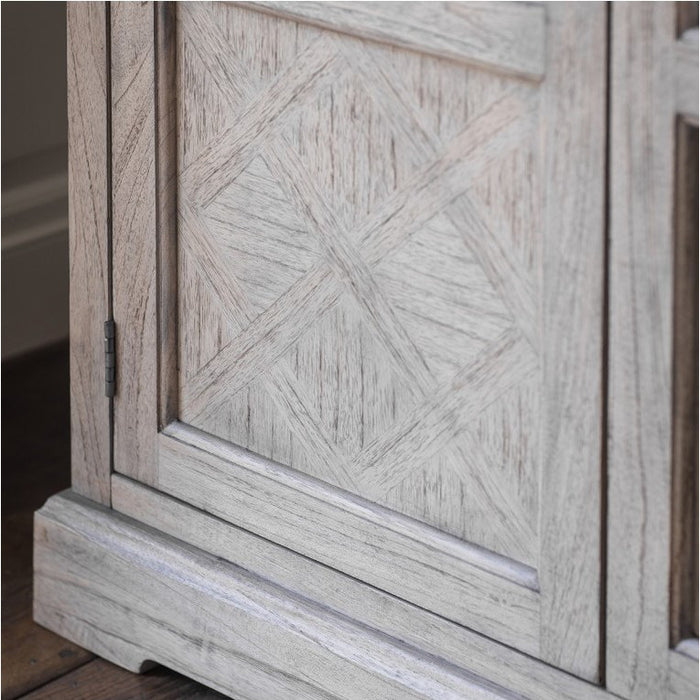 Camille French Style Weathered Double Mirrored Wardrobe