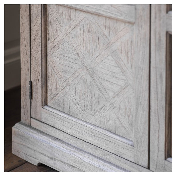 Camille French Style Weathered Double Mirrored Wardrobe