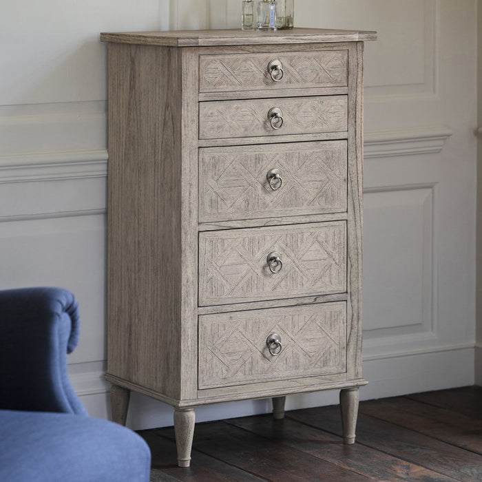 Camille French Style Weathered Tall Chest
