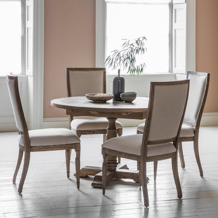 Camille Round Weathered Extending Dining Table