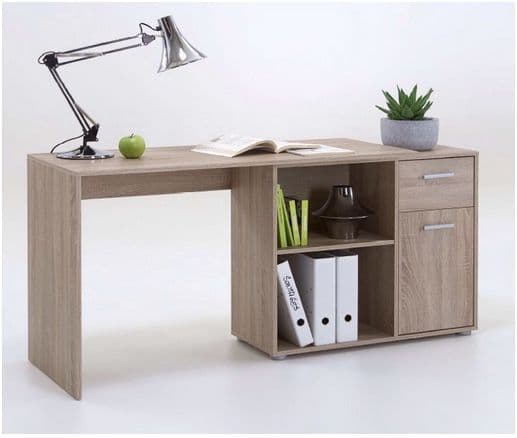 Corner Flexi Desk Oak Effect