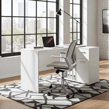 Amos Mann Corner Flexi Desk White