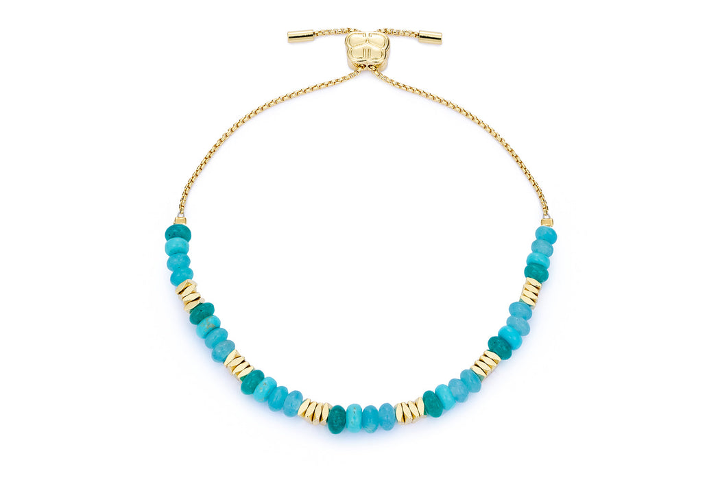 Carmine Gold, Turquoise Howlite & Jade Bracelet