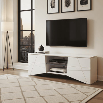 Amos Mann White Gloss TV Cabinet