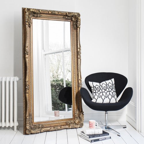 Carved Louis Leaner Gold Mirror