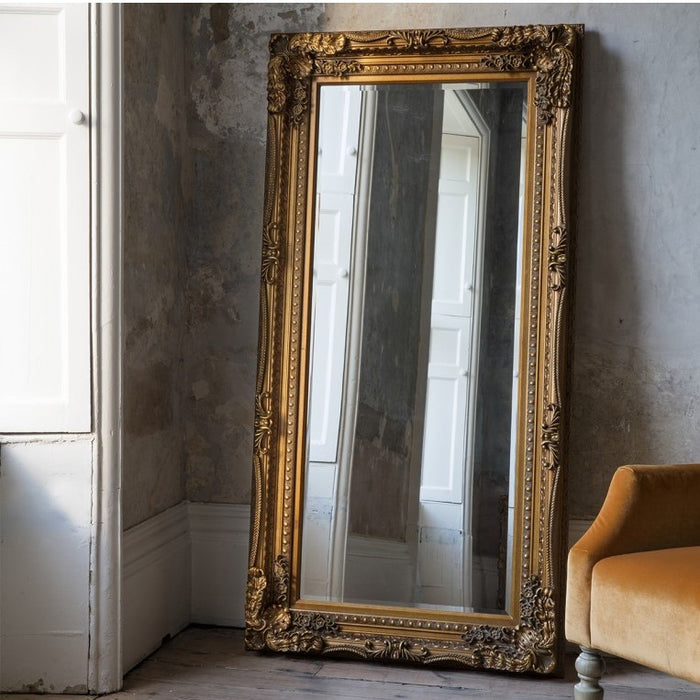 Carved Louis Leaner Gold Mirror