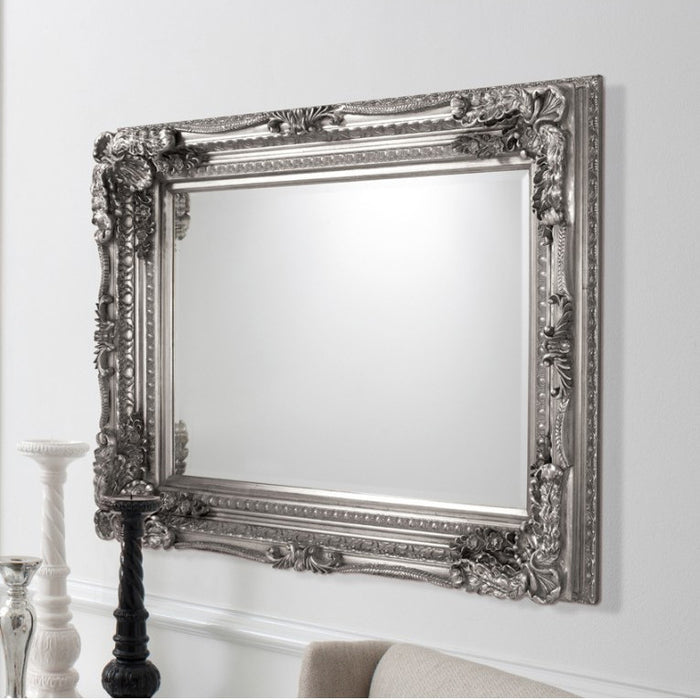Carved Louis Mirror - Silver