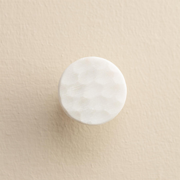 Navi White Stone Oval Drawer Knobs