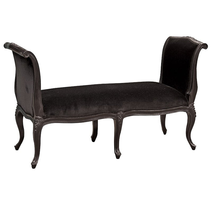 Rochelle Noir French Velvet Bench