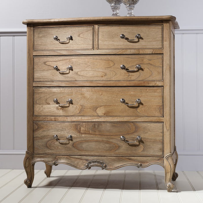 Charlotte Weathered French Inspired 5 Drawer Chest