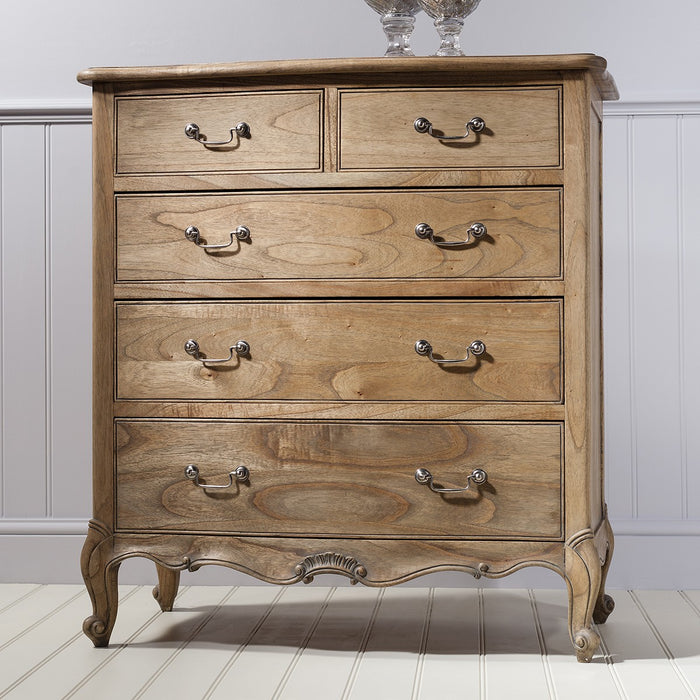 Charlotte Weathered French Inspired 5 Drawer Chest