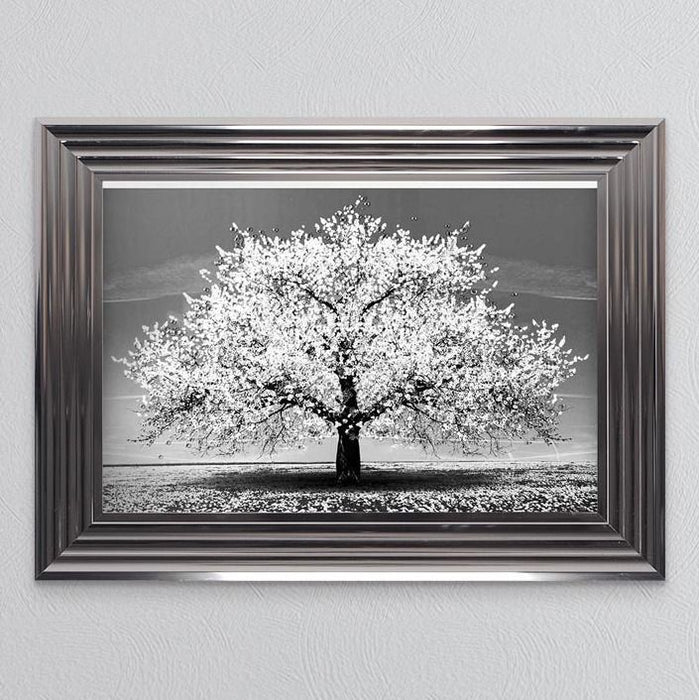 White Cherry Tree Framed Print - In Stock