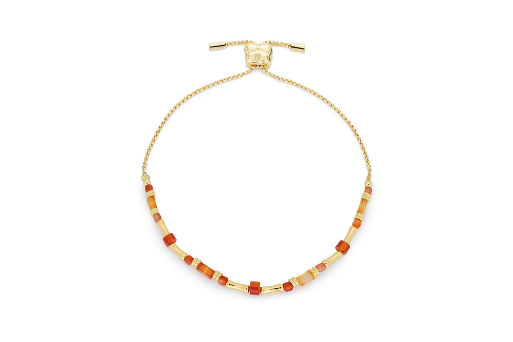 Chiara Gold & Orange Agate Gemstone Bracelet
