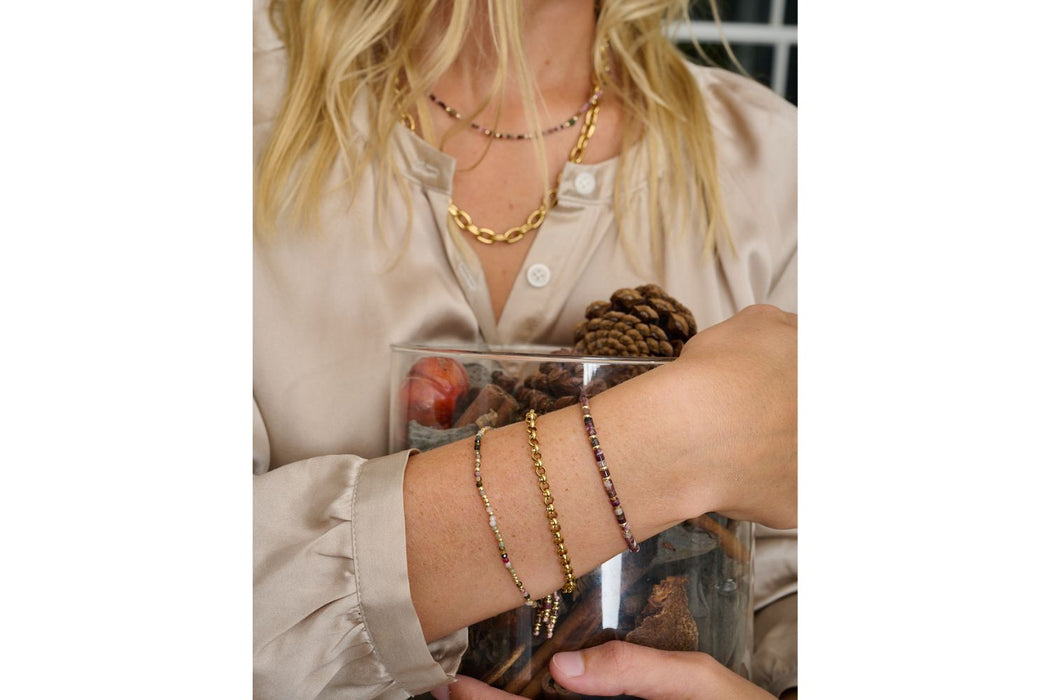 Chira Tourmaline & Gold Stacking Bracelet Set