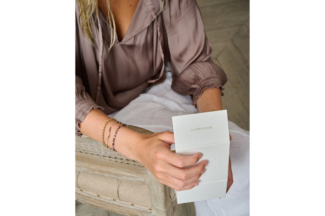 Chira Tourmaline & Gold Stacking Bracelet Set