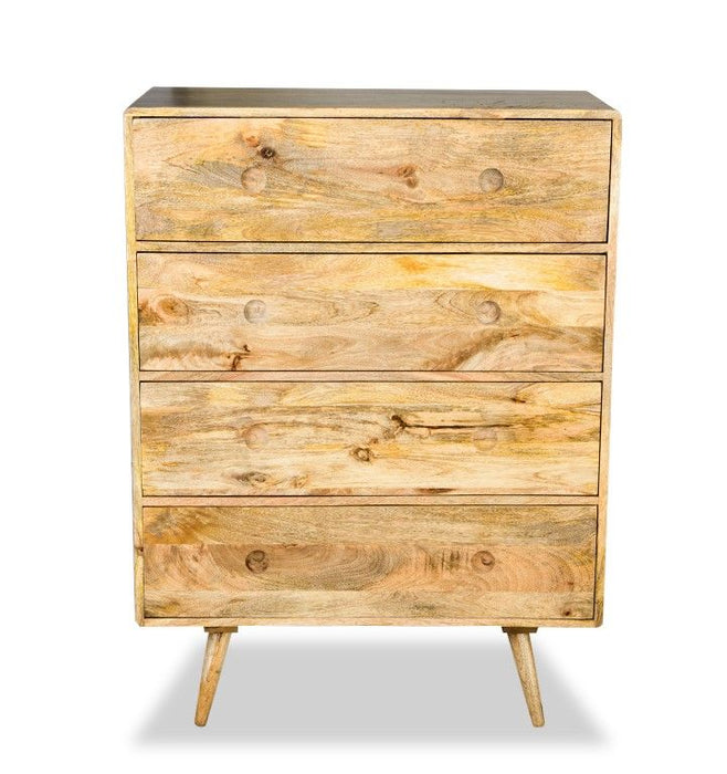 Light Vintage Mango 85cm Large Chest of Drawers - In Stock