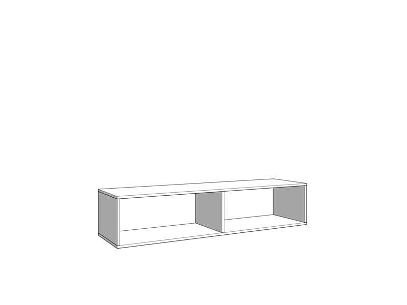 Como Black Slat Effect Wall Mounted Floating Small TV Entertainment Unit