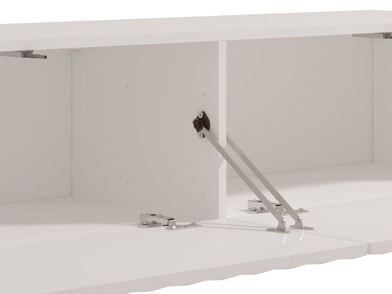 Como White Slat Effect Wall Mounted Floating Small TV Entertainment Unit