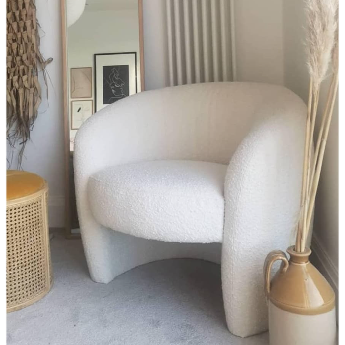 Cream Curved Armchair