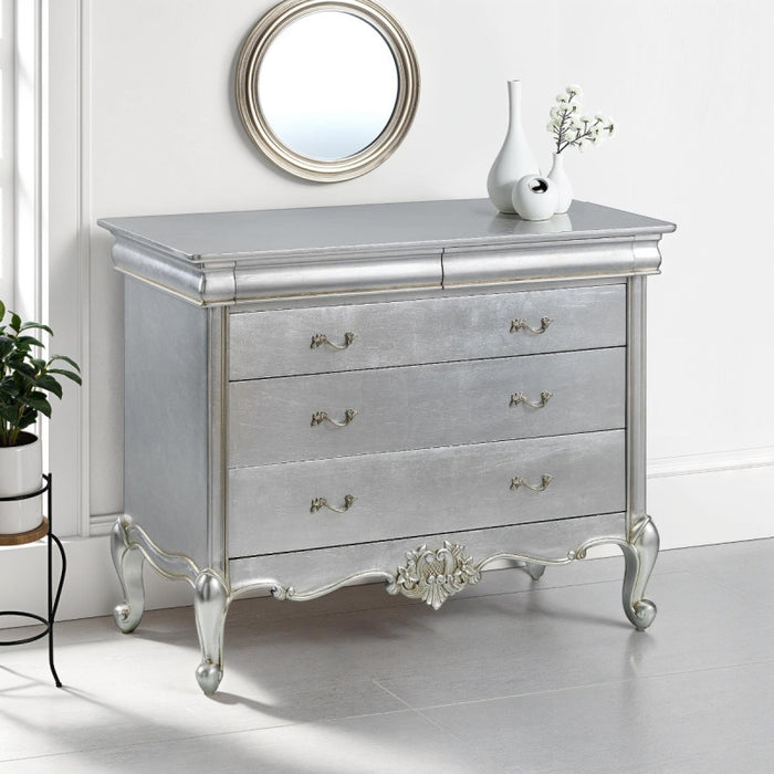 Cristal French Silver 3 Drawer Wide Chest