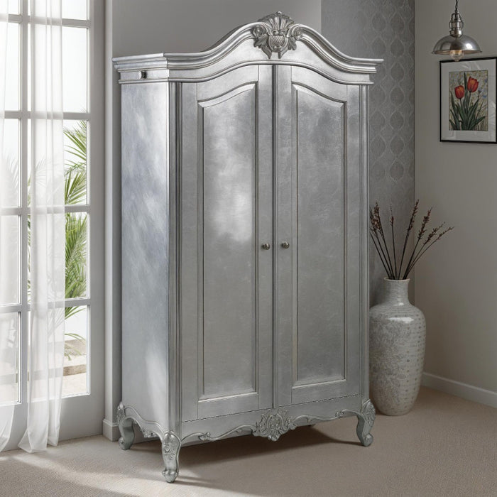 Cristal French Silver Leaf 2 Door Wardrobe
