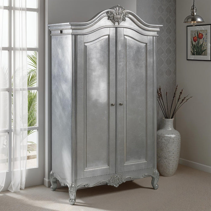 Cristal French Silver Leaf 2 Door Wardrobe