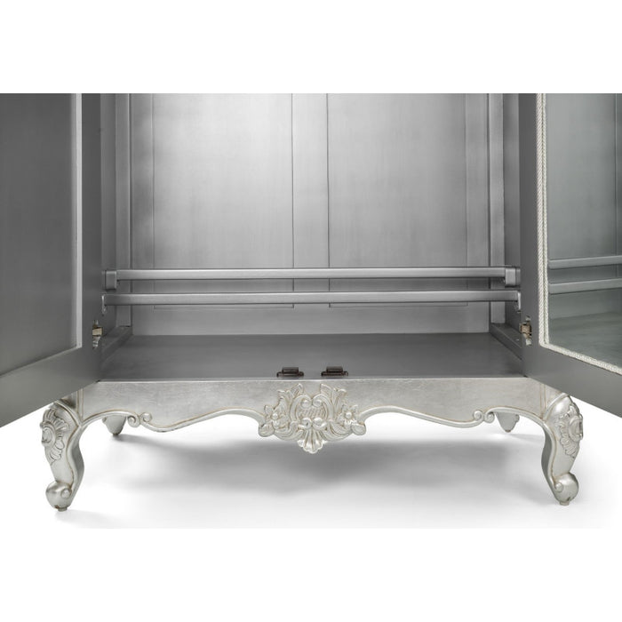 Cristal French Silver Leaf 2 Door Wardrobe