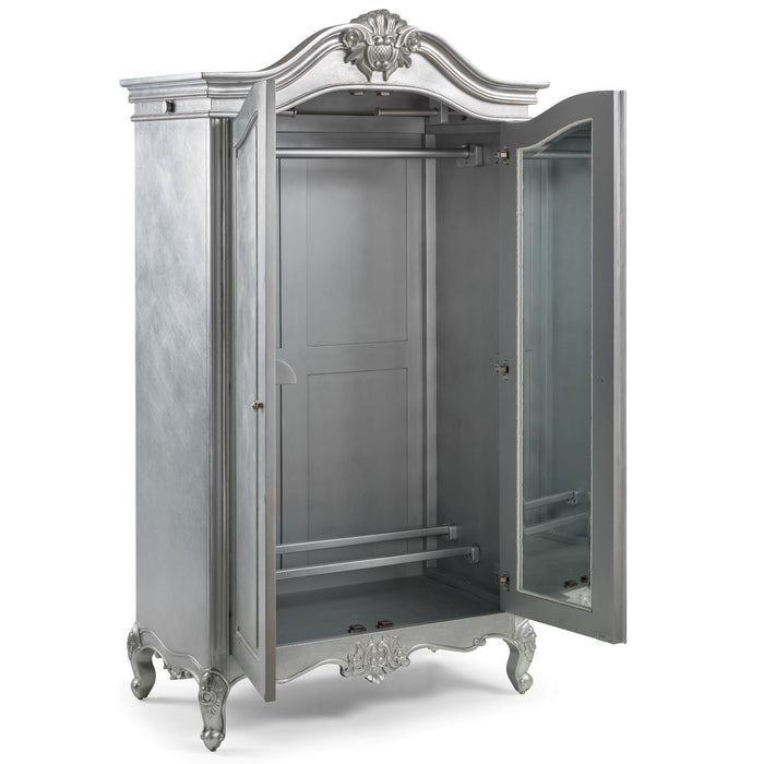 Cristal French Silver Leaf 2 Door Wardrobe