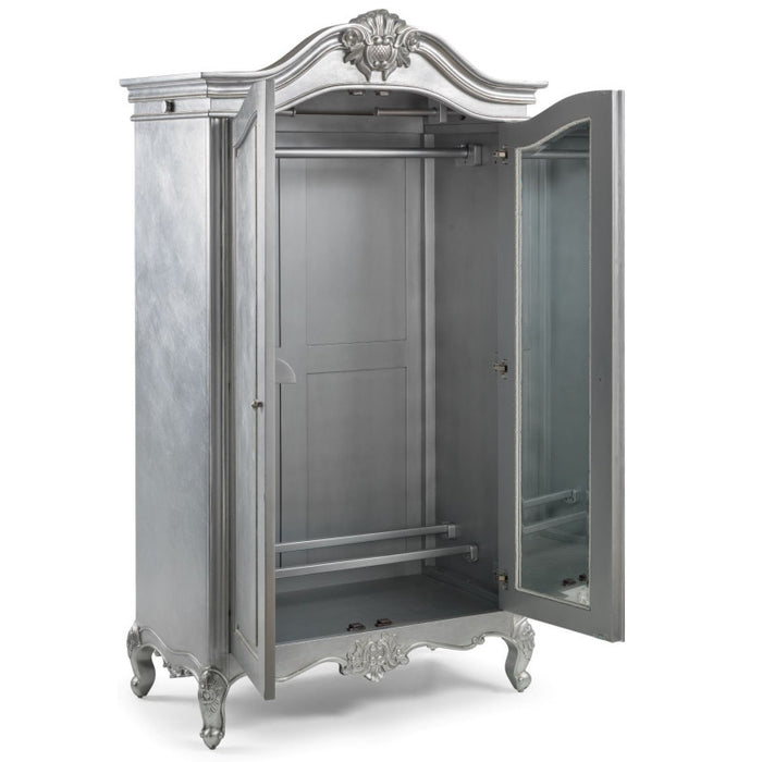 Cristal French Silver Leaf 2 Door Wardrobe
