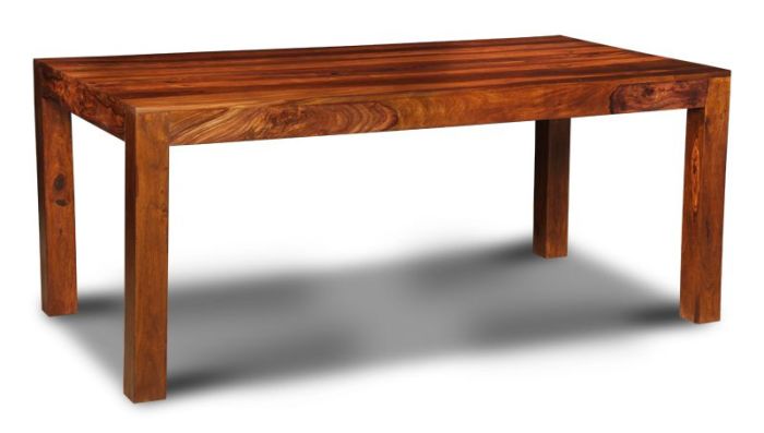 Acre & Artisan Cube Sheesham 180Cm Dining Table In Stock Honey