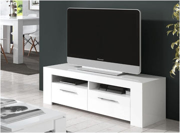 Amos Mann Artic White TV Cabinet Entertainment Unit