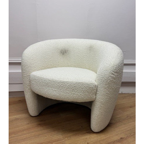 Cream Curved Armchair