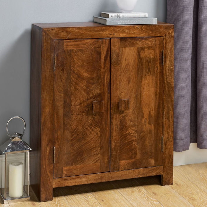 Dakota Mango Wood DVD Storage Cabinet - In Stock